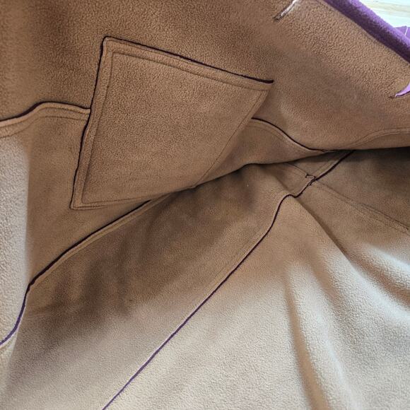 New Susan Graver Reversible Brown Burgundy Button Down Coat Jacket - Picture 6 of 9